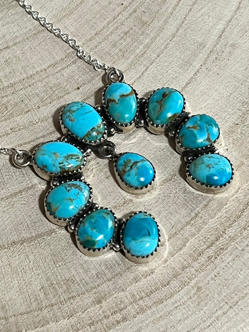 Kingman Necklace by Hada - 18 inch - Cowhide and Conchos