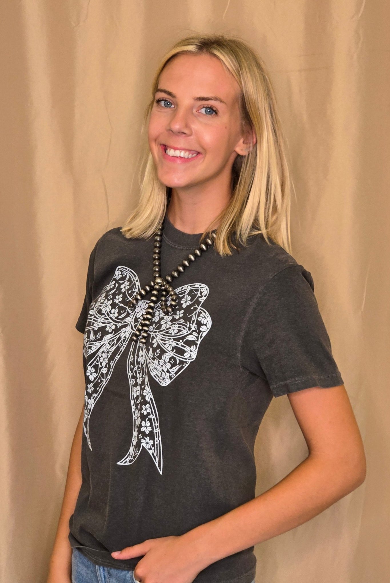 Lace Bow T-shirt - Cowhide and Conchos