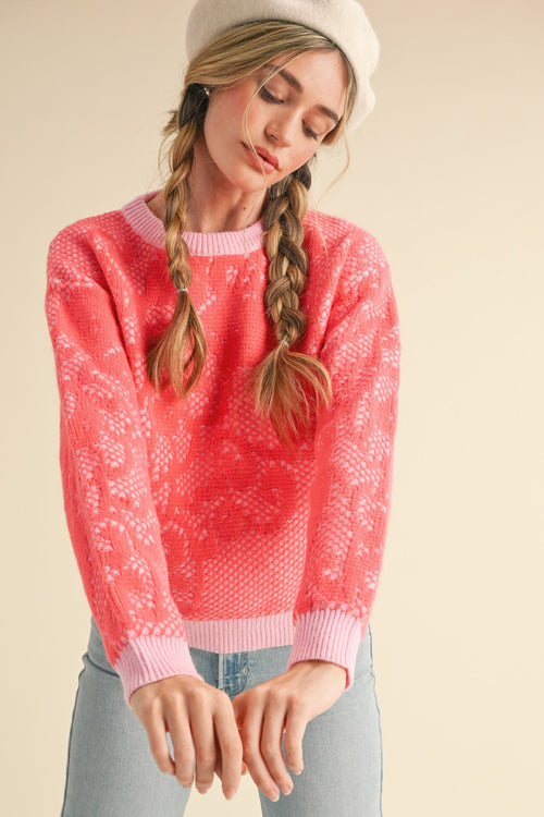 Lace Pattern Sweater - Cowhide and Conchos