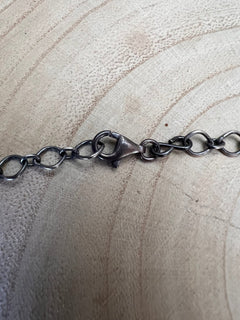 Large Navajo Handmade Spiny Oyster Necklace by Tia Long - 18 inch - Cowhide and Conchos