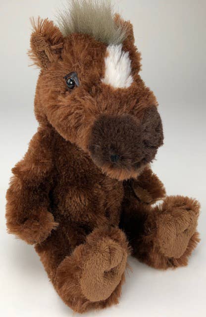 Larry the Sitting Horse - 12" - Cowhide and Conchos