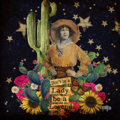 Legendry Round Glass Cutting Board/Charcuterie/Trivet - Cowhide and Conchos