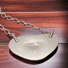 Leslie Nez Turquoise & Sterling Silver Necklace - Cowhide and Conchos