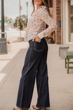 Let'r Buck Chiffon Blouse - Cowhide and Conchos