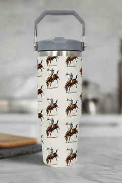 Let'r Buck Western Print 30oz Tumbler - Cowhide and Conchos