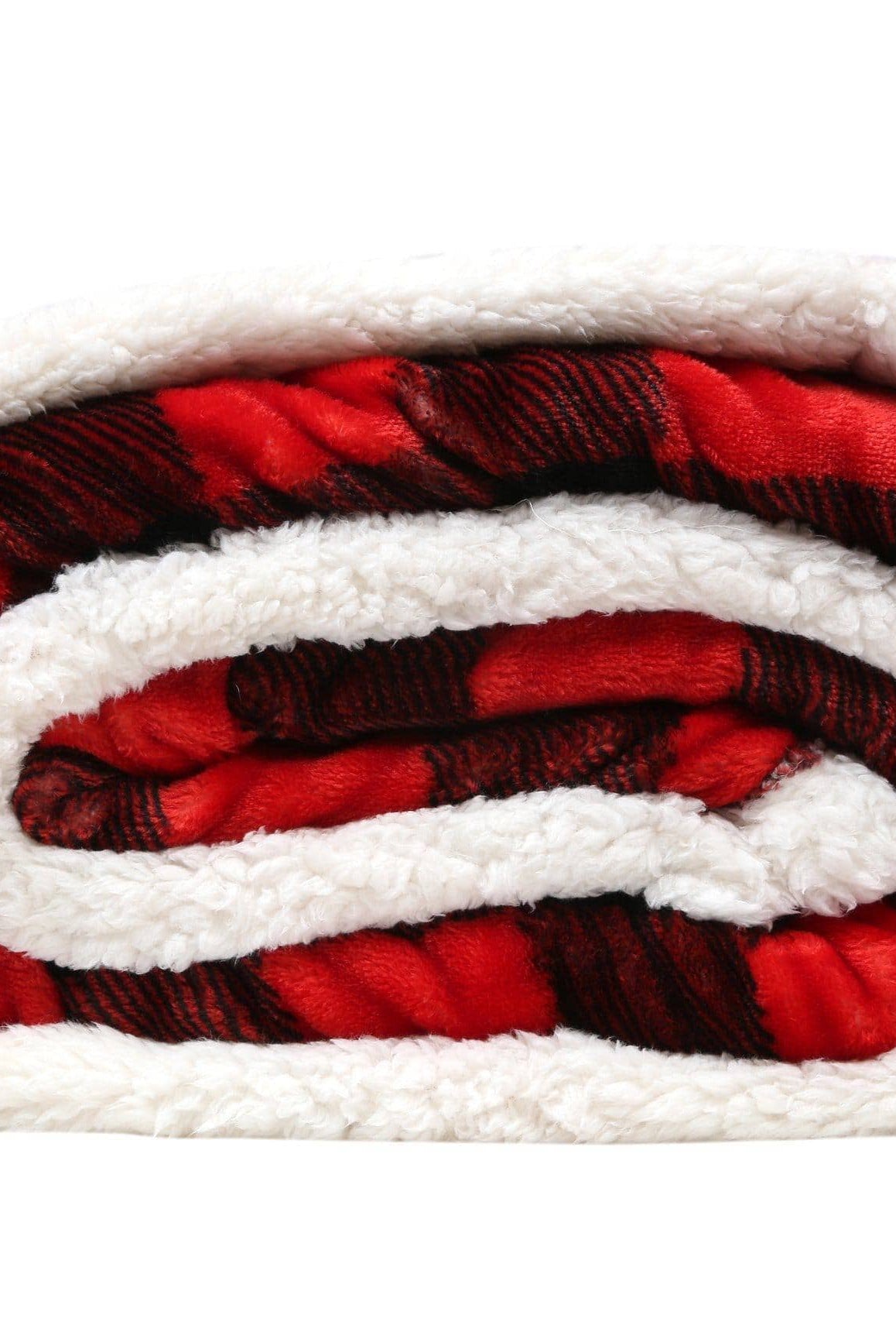 Lumberjack Plaid Plush Fur Sherpa Borrego Fleece Throw Blanket - Cowhide and Conchos