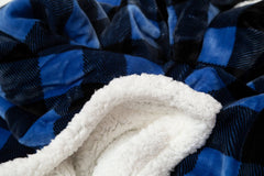 Lumberjack Plaid Plush Fur Sherpa Borrego Fleece Throw Blanket - Cowhide and Conchos