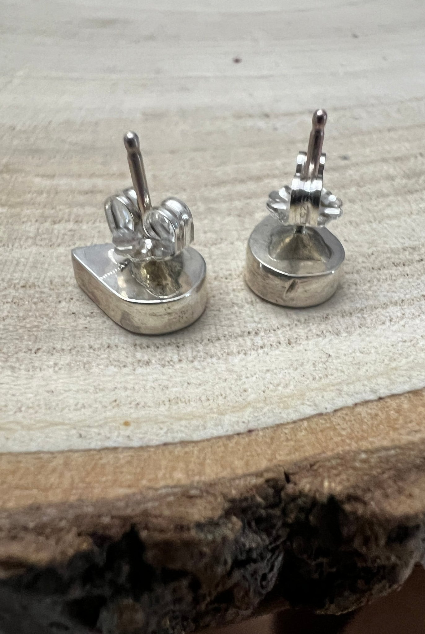Lynette Johnson Inlay Turquoise and Sterling Silver Post Earrings - Cowhide and Conchos