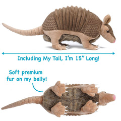 Mike The Armadillo - 10 Inch Stuffed Animal Plush - Cowhide and Conchos