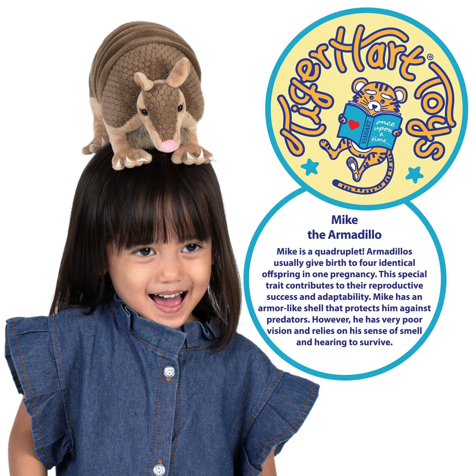Mike The Armadillo - 10 Inch Stuffed Animal Plush - Cowhide and Conchos