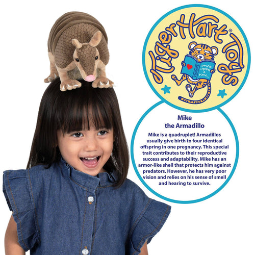 Mike The Armadillo - 10 Inch Stuffed Animal Plush - Cowhide and Conchos