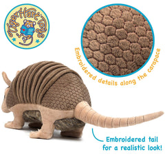Mike The Armadillo - 10 Inch Stuffed Animal Plush - Cowhide and Conchos