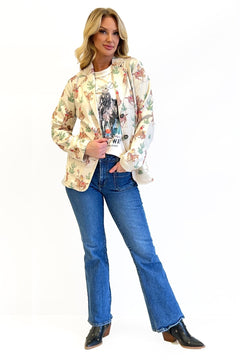Mohave Dessert Faux Suede Blazer - Cowhide and Conchos