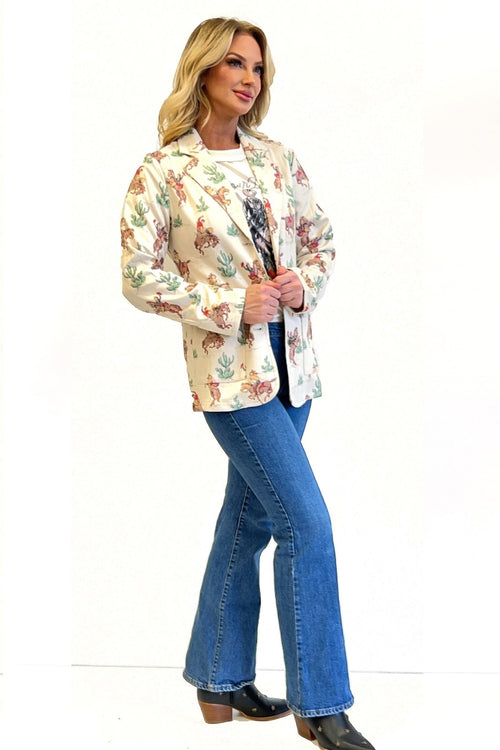 Mohave Dessert Faux Suede Blazer - Cowhide and Conchos
