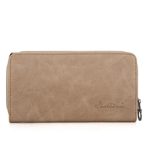 Montana West Aztec Wallet - Tan - Cowhide and Conchos