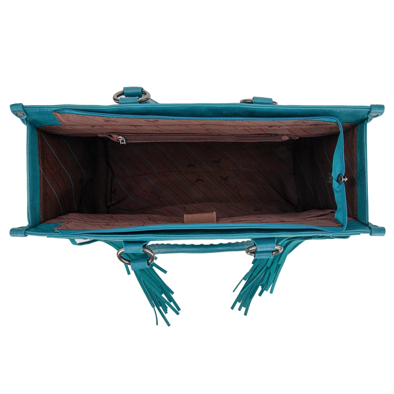 Montana West Tool Fringe Collection Concealed Carry Wide Tote - Cowhide and Conchos
