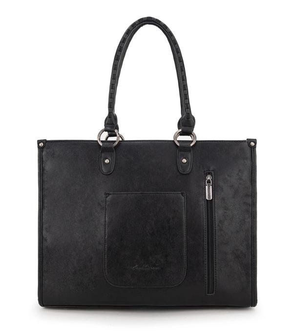 Montana West Tool Fringe Collection Concealed Carry Wide Tote - Cowhide and Conchos