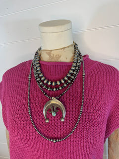 Naja with turquoise - Cowhide and Conchos