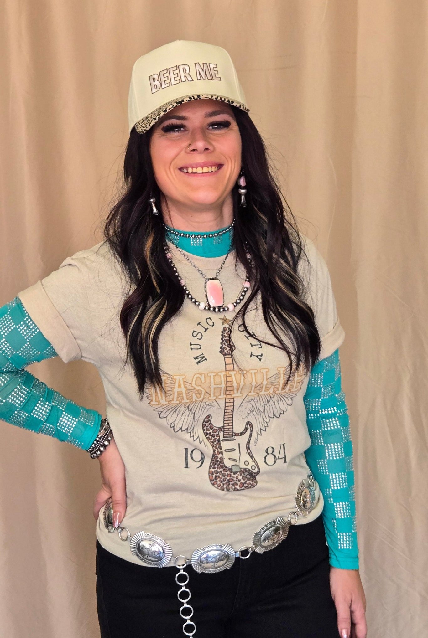 Nashville T-shirt - Cowhide and Conchos