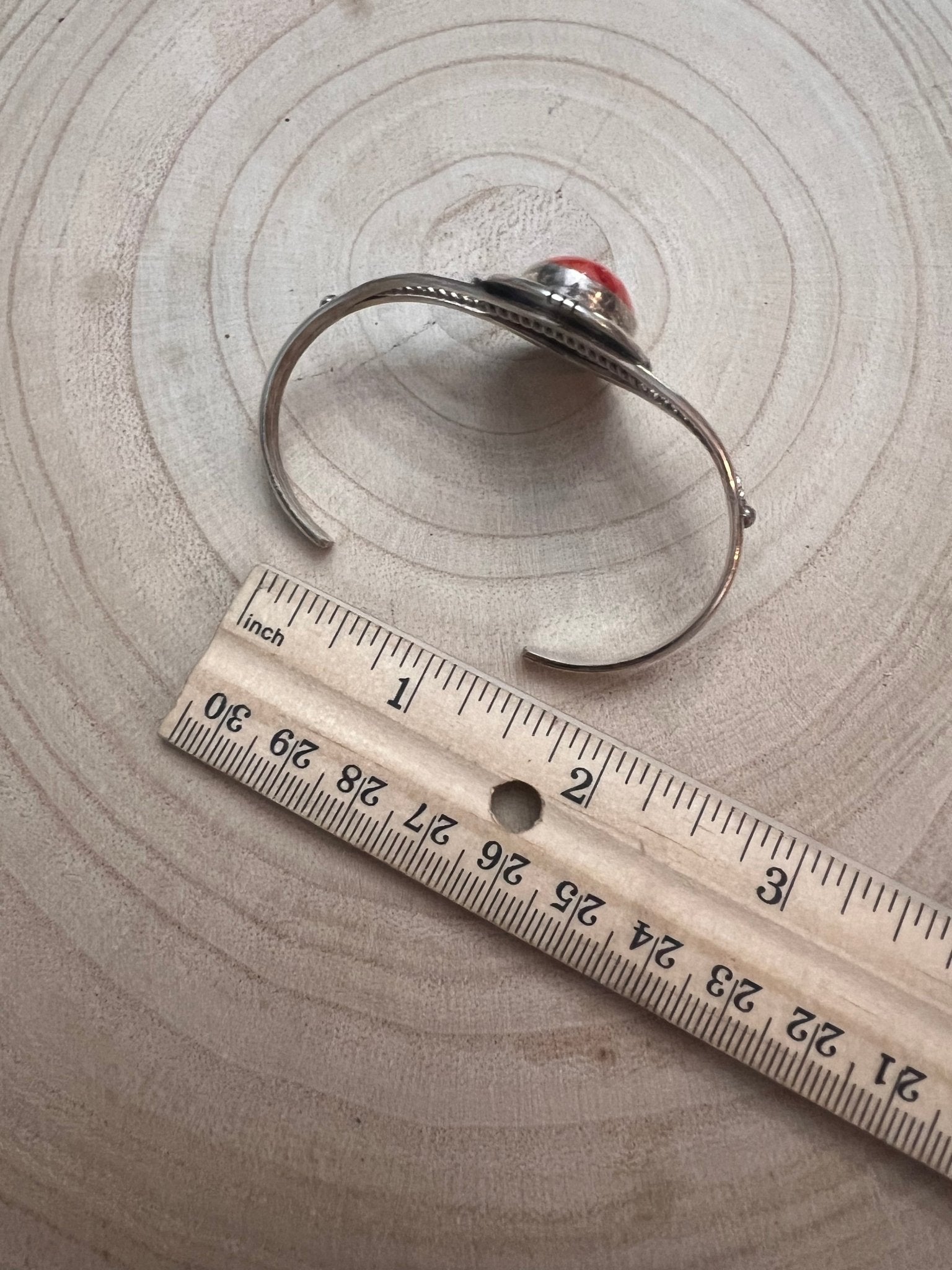 Navajo Handmade Spiny Oyster Bracelet by Dave Skeets - Cowhide and Conchos