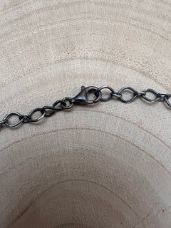 Navajo Handmade Spiny Oyster Necklace by Tia Long - 18 inch - Cowhide and Conchos