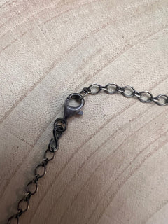 Navajo Handmade Spiny Oyster Necklace by Tia Long - 18 inch - Cowhide and Conchos