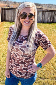 On the Front Line Mesh Top - Cowhide and Conchos