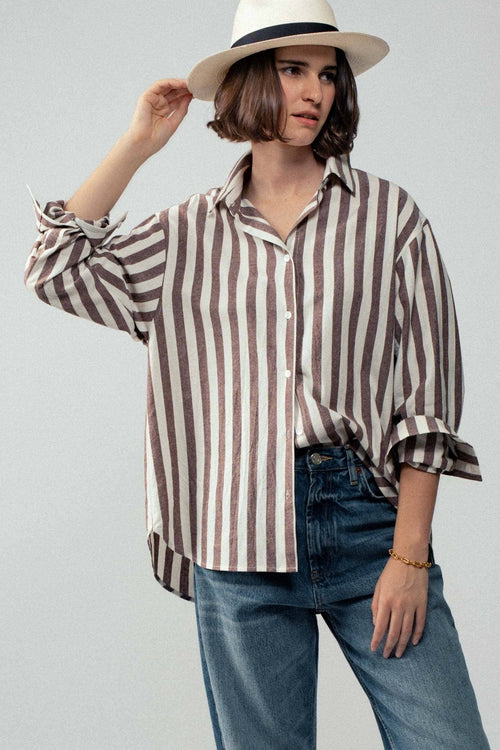 Outlaw Button Down Collared Shirt - Brown and Olive colors - Cowhide and Conchos