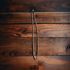 Oxidized 18 inch Sterling rope chain - 1 mm thick - Cowhide and Conchos