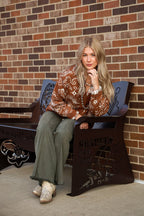 Paisley Cardigan - Cowhide and Conchos