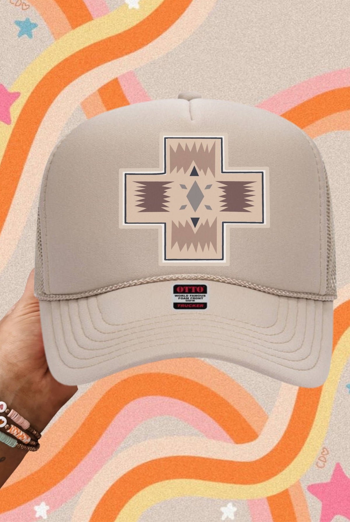 Pendleton Mountain Trucker Hat - Cowhide and Conchos