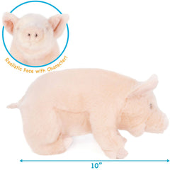 Perla The Pig | 11 Inch Stuffed Animal Plush - Cowhide and Conchos
