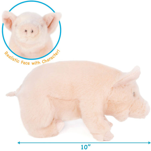 Perla The Pig | 11 Inch Stuffed Animal Plush - Cowhide and Conchos
