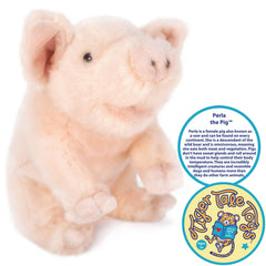Perla The Pig | 11 Inch Stuffed Animal Plush - Cowhide and Conchos