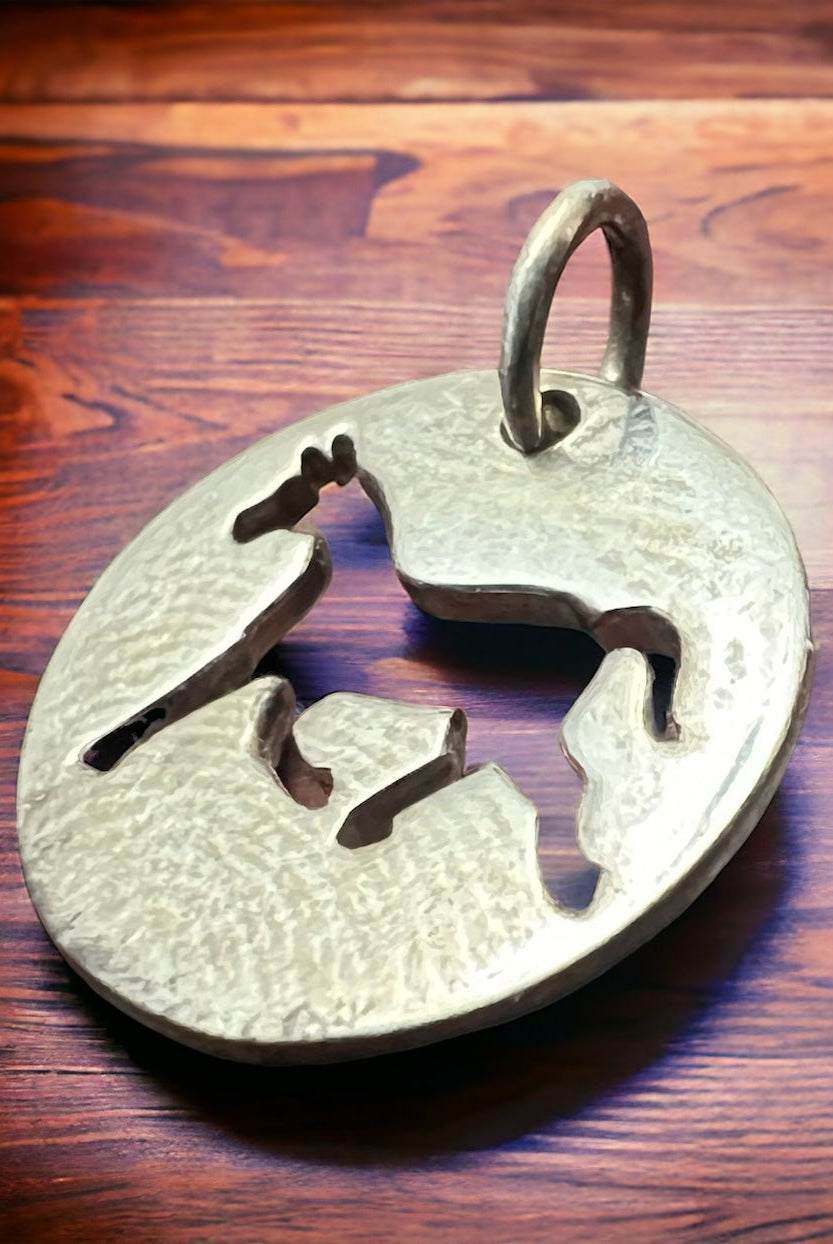 Petite Sterling Horse Charm/Pendant - Cowhide and Conchos