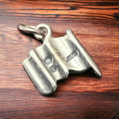 Petite Sterling silver USA Flag charm/pendant - Cowhide and Conchos