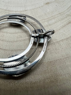 Phil Garcia Turquoise and Sterling Silver Naja - Cowhide and Conchos