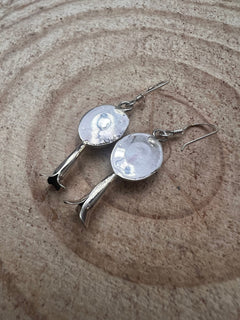 Phil Garcia Turquoise & Sterling Silver Earrings - Cowhide and Conchos