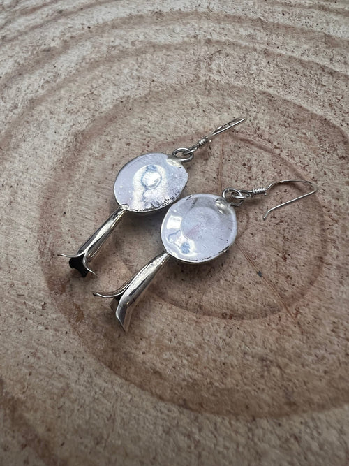 Phil Garcia Turquoise & Sterling Silver Earrings - Cowhide and Conchos