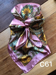 Pink & Gold Paisley Wild Rag - Cowhide and Conchos