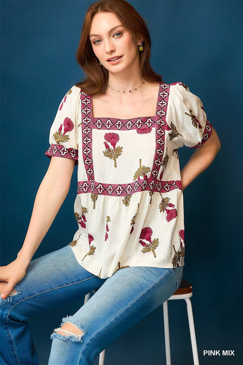 Prairie Marigold Blouse - Cowhide and Conchos