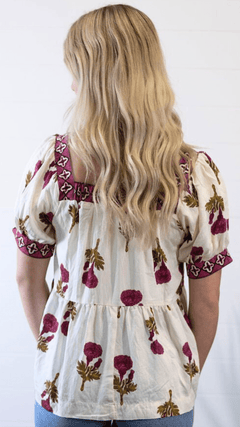 Prairie Marigold Blouse - Cowhide and Conchos