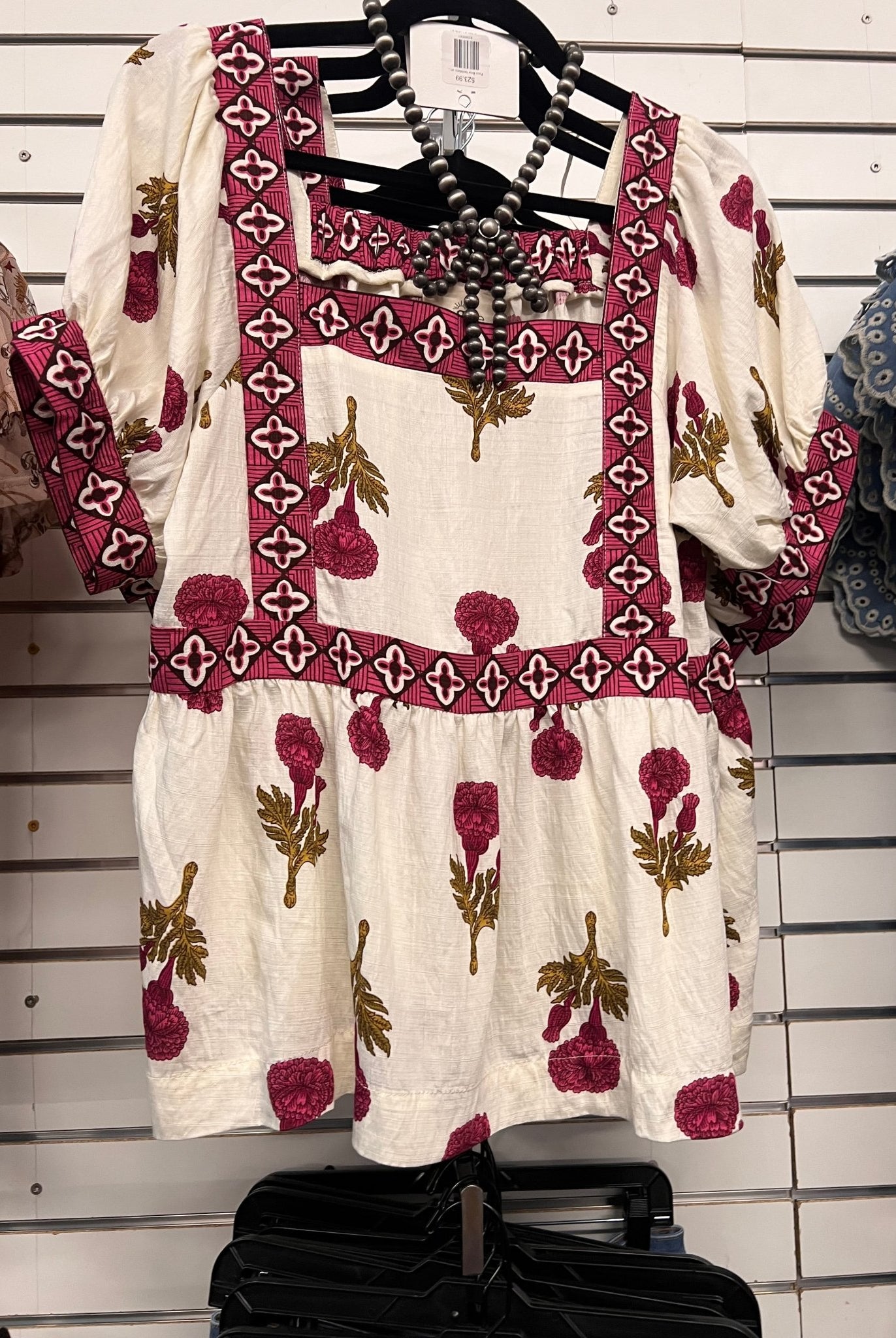 Prairie Marigold Blouse - Cowhide and Conchos