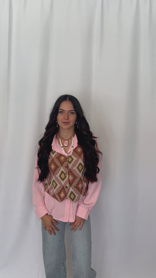 Pink Southwest Tapestry Vest