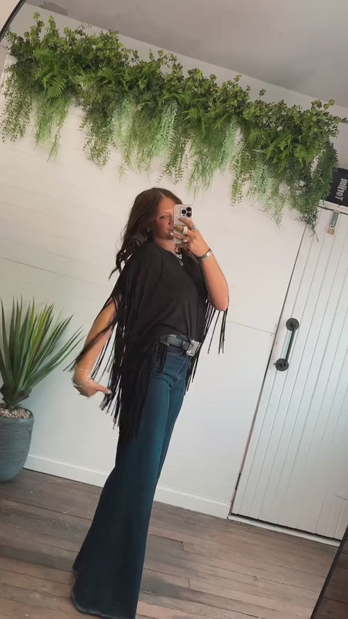 Showstopper Fringe Top - Black - small remaining