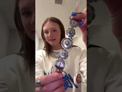 Concho Link Bracelet with Sleeping Beauty Turquoise by Victor Coriz