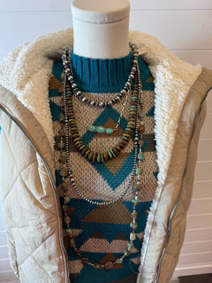 Quilted Collared Fleece Lined Zip Up Vest - small remaining - Cowhide and Conchos