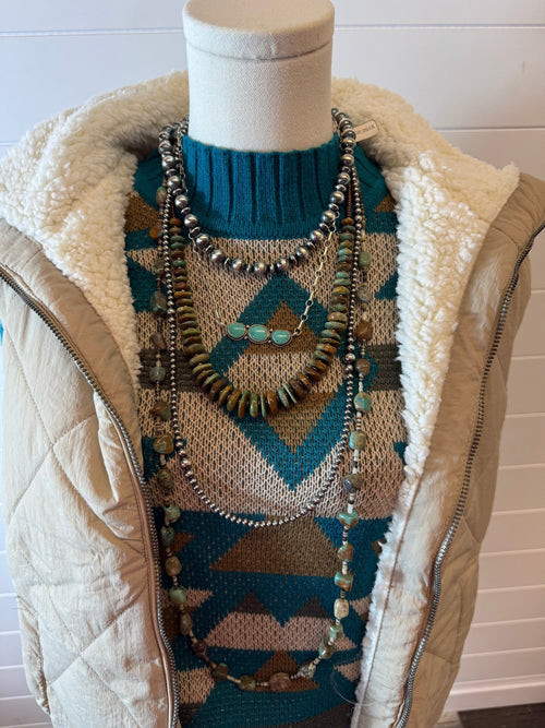 Quilted Collared Fleece Lined Zip Up Vest - small remaining - Cowhide and Conchos