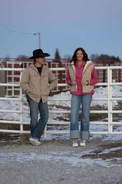Quilted Collared Fleece Lined Zip Up Vest - small remaining - Cowhide and Conchos
