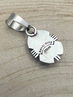 Randy Billy Turquoise & Sterling Silver Pendant - Cowhide and Conchos